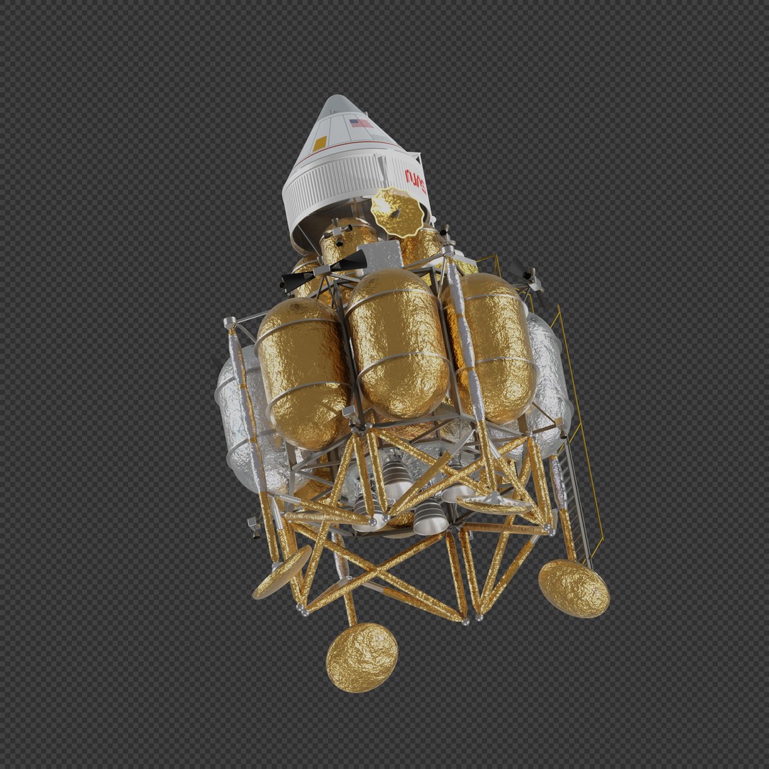 First Lunar Outpost Piloted Lander 3D Model – High Poly Game Asset, Blender - View 8