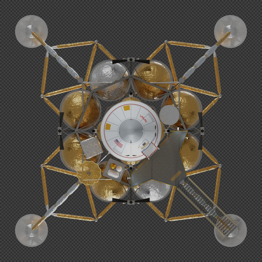 First Lunar Outpost Piloted Lander 3D Model – High Poly Game Asset, Blender - View 9