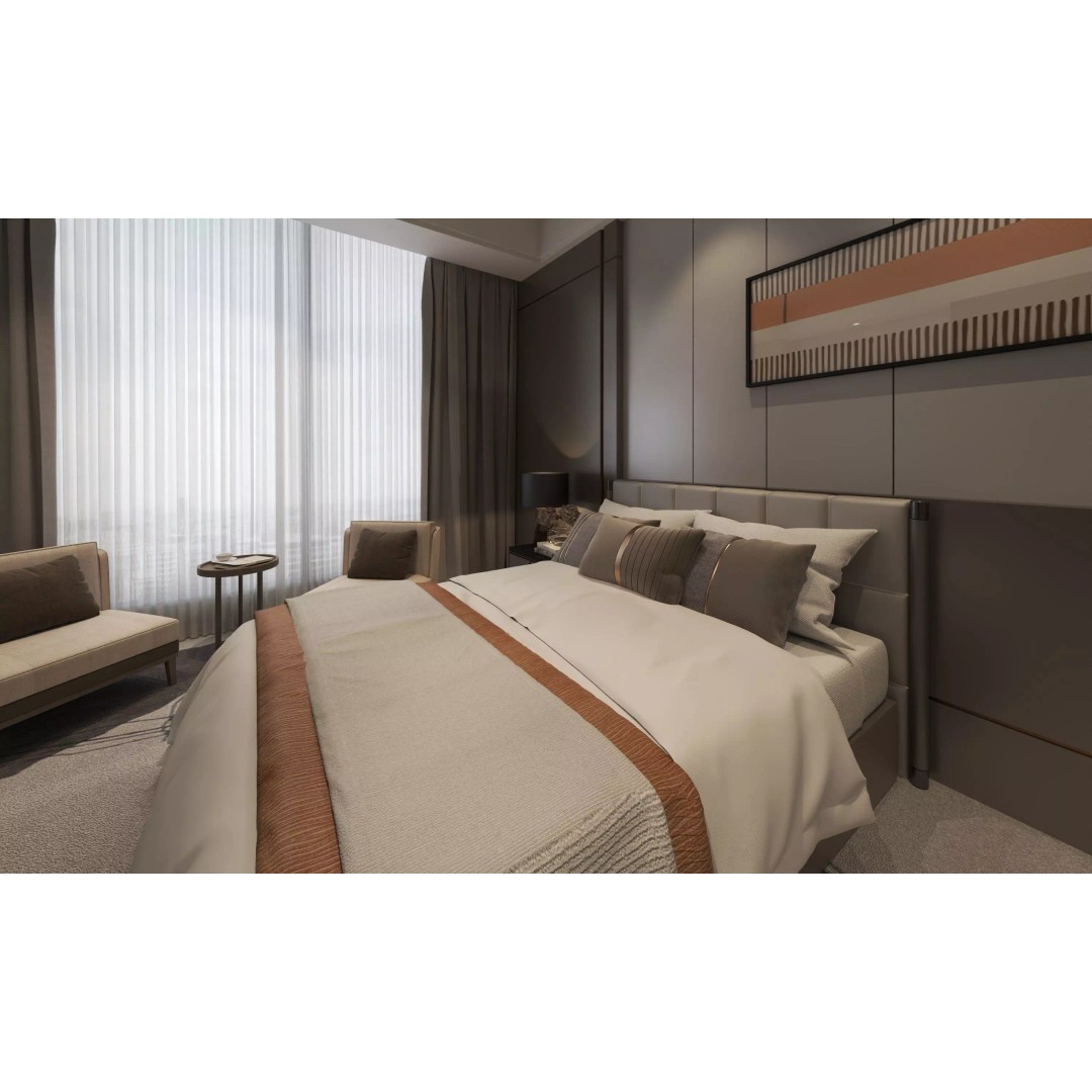 Hotel Bedroom 3D Model – Low Poly Interior Design, FBX & OBJ - View 11
