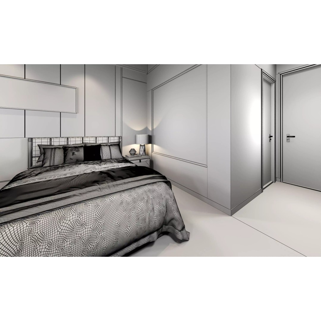Hotel Bedroom 3D Model – Low Poly Interior Design, FBX & OBJ - View 18