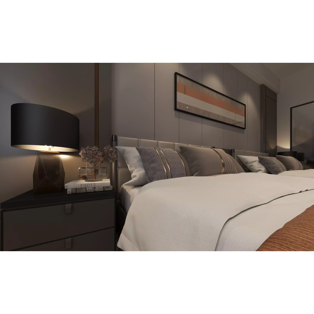 Hotel Bedroom 3D Model – Low Poly Interior Design, FBX & OBJ - View 5