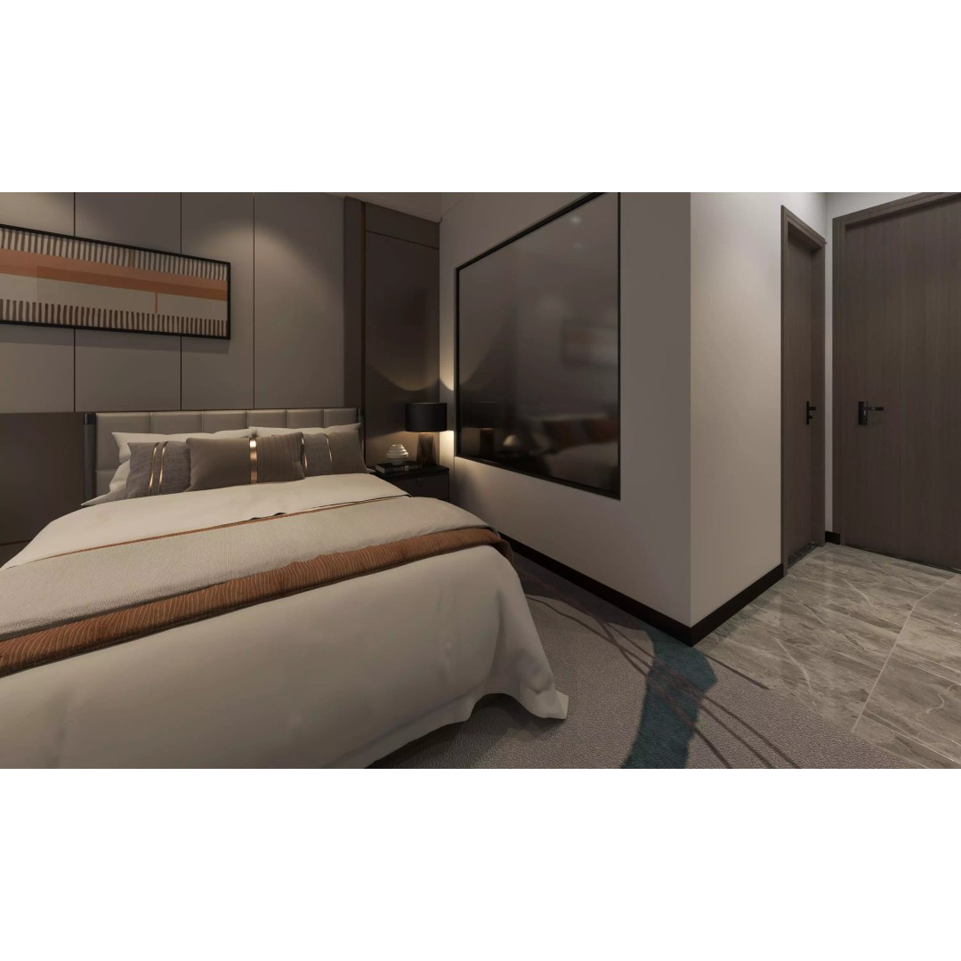 Hotel Bedroom 3D Model – Low Poly Interior Design, FBX & OBJ - View 7