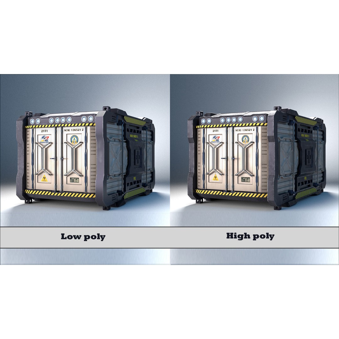 Container 3D Model – Low Poly PBR Asset for Games, FBX - View 3