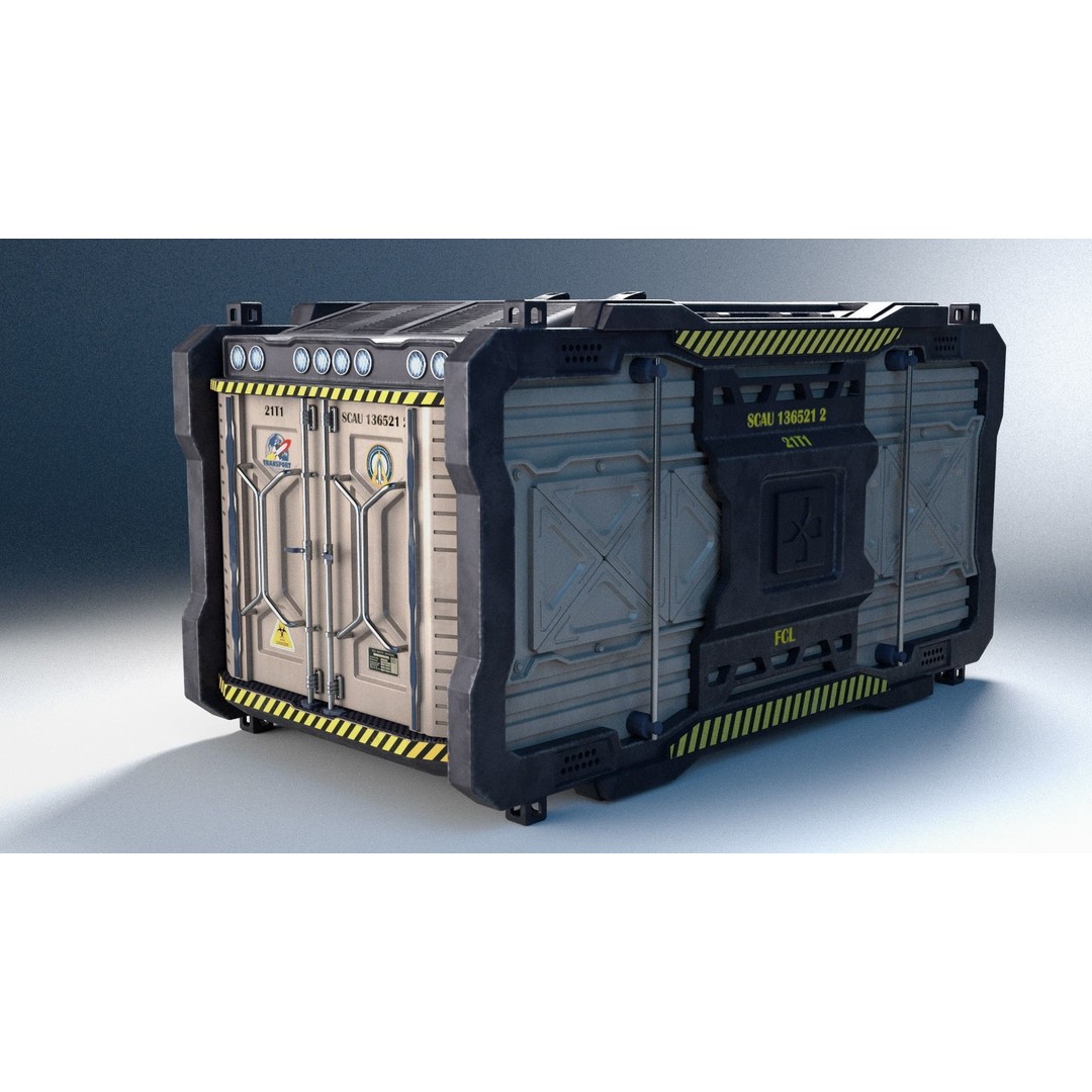 Container 3D Model – Low Poly PBR Asset for Games, FBX - View 5