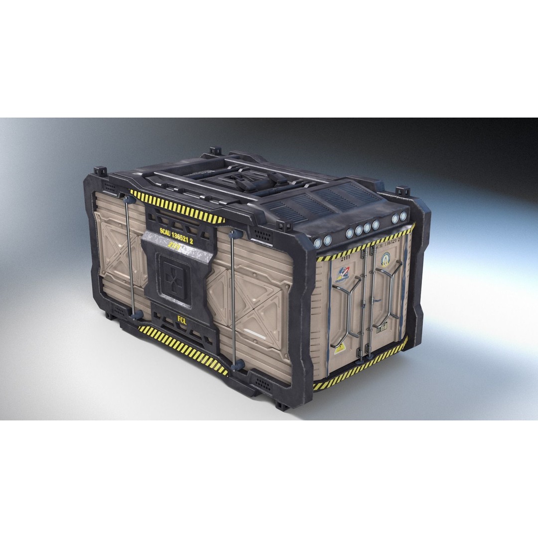 Container 3D Model – Low Poly PBR Asset for Games, FBX - View 6