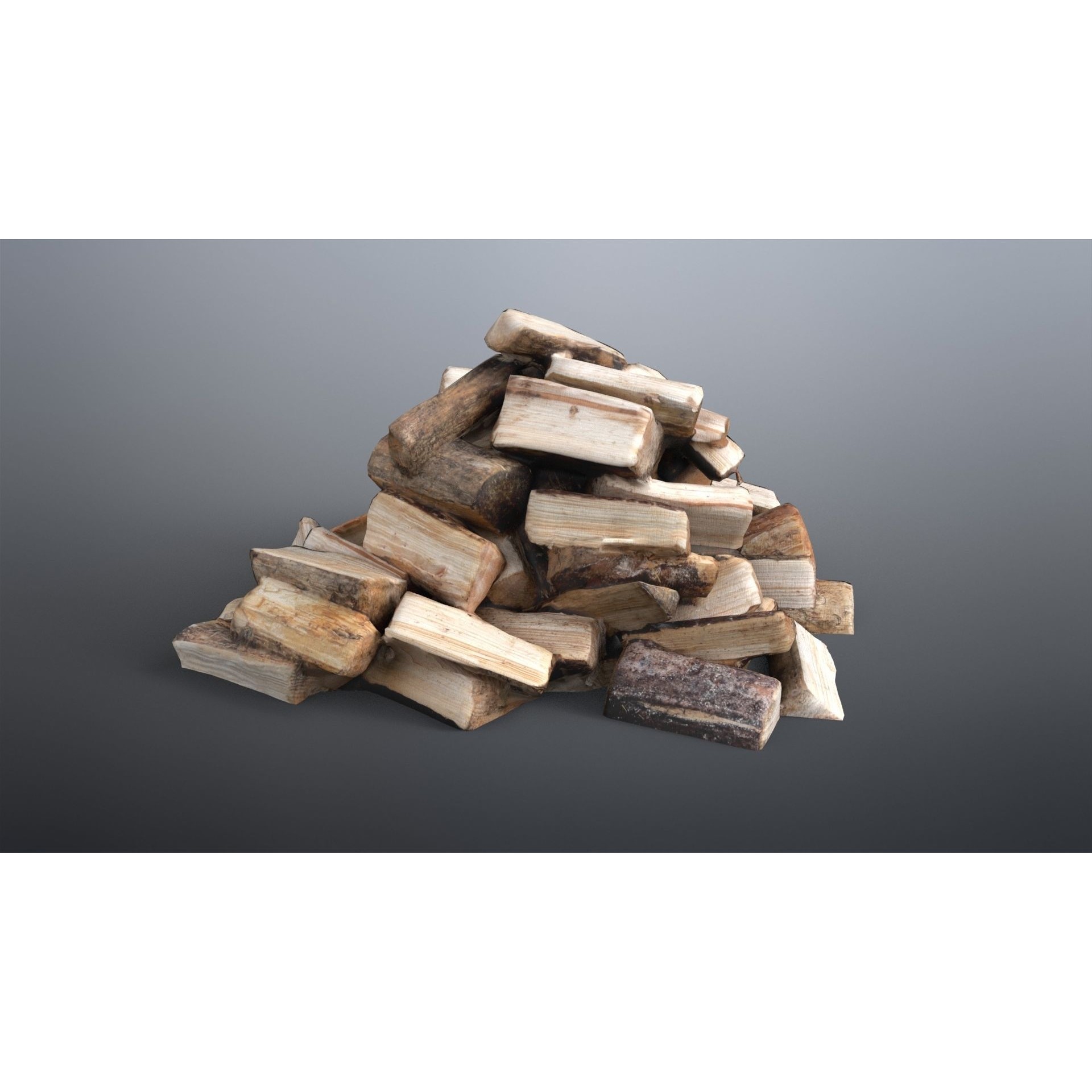 Firewood - Low-Poly Game-Ready 3D Model - View 4