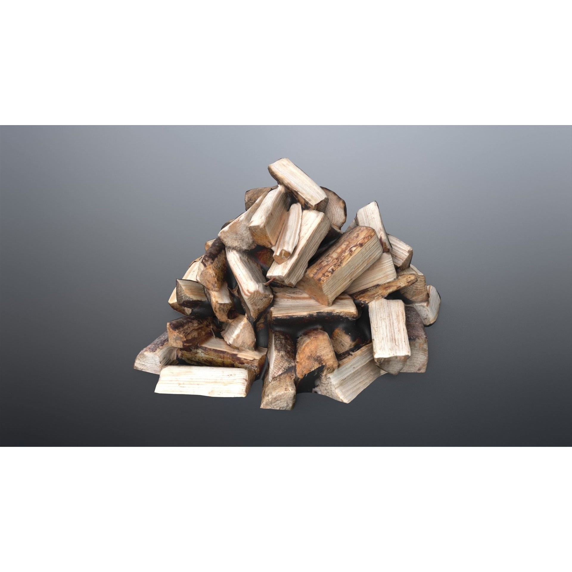 Firewood - Low-Poly Game-Ready 3D Model - View 6