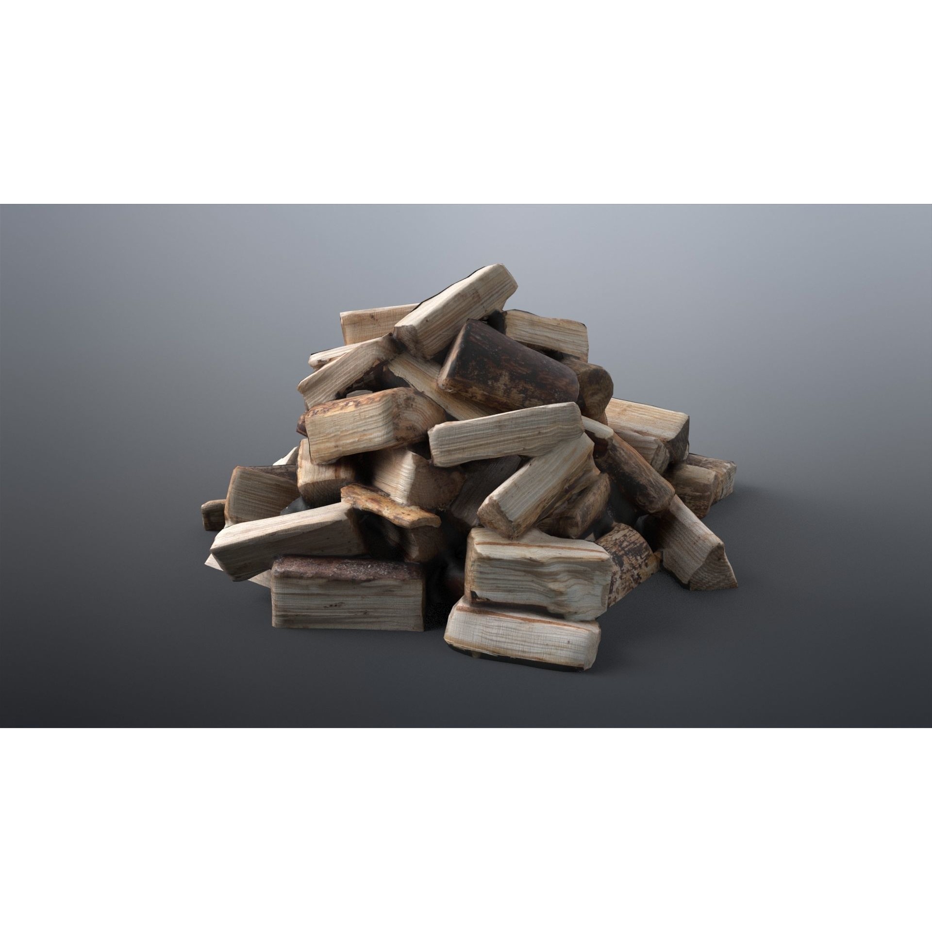 Firewood - Low-Poly Game-Ready 3D Model - View 8
