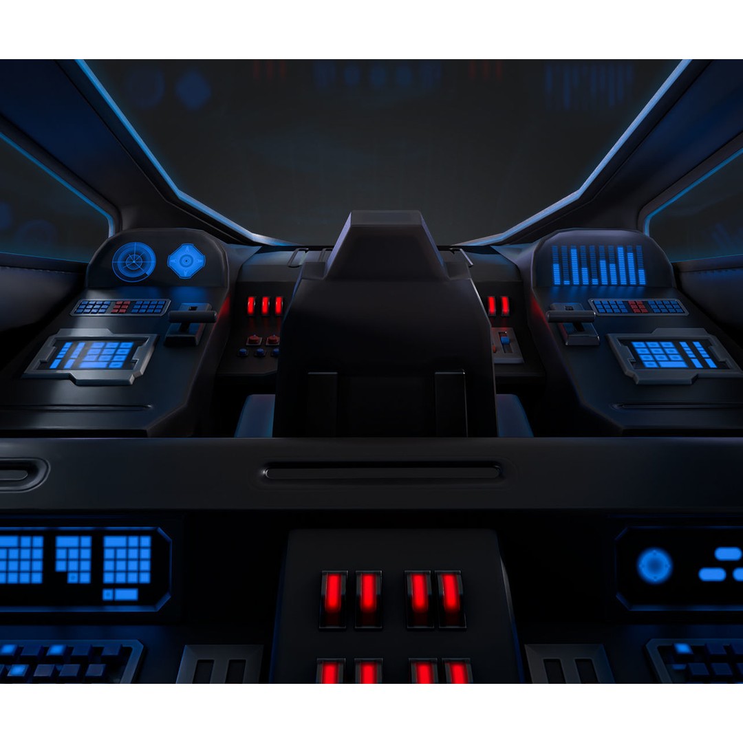 Spacecraft 3D Model – Low Poly Game Asset, PBR Textures, FBX