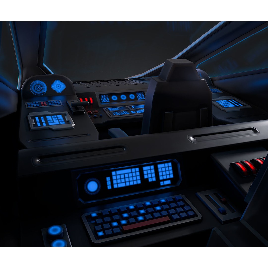 Spacecraft 3D Model – Low Poly Game Asset, PBR Textures, FBX - View 11