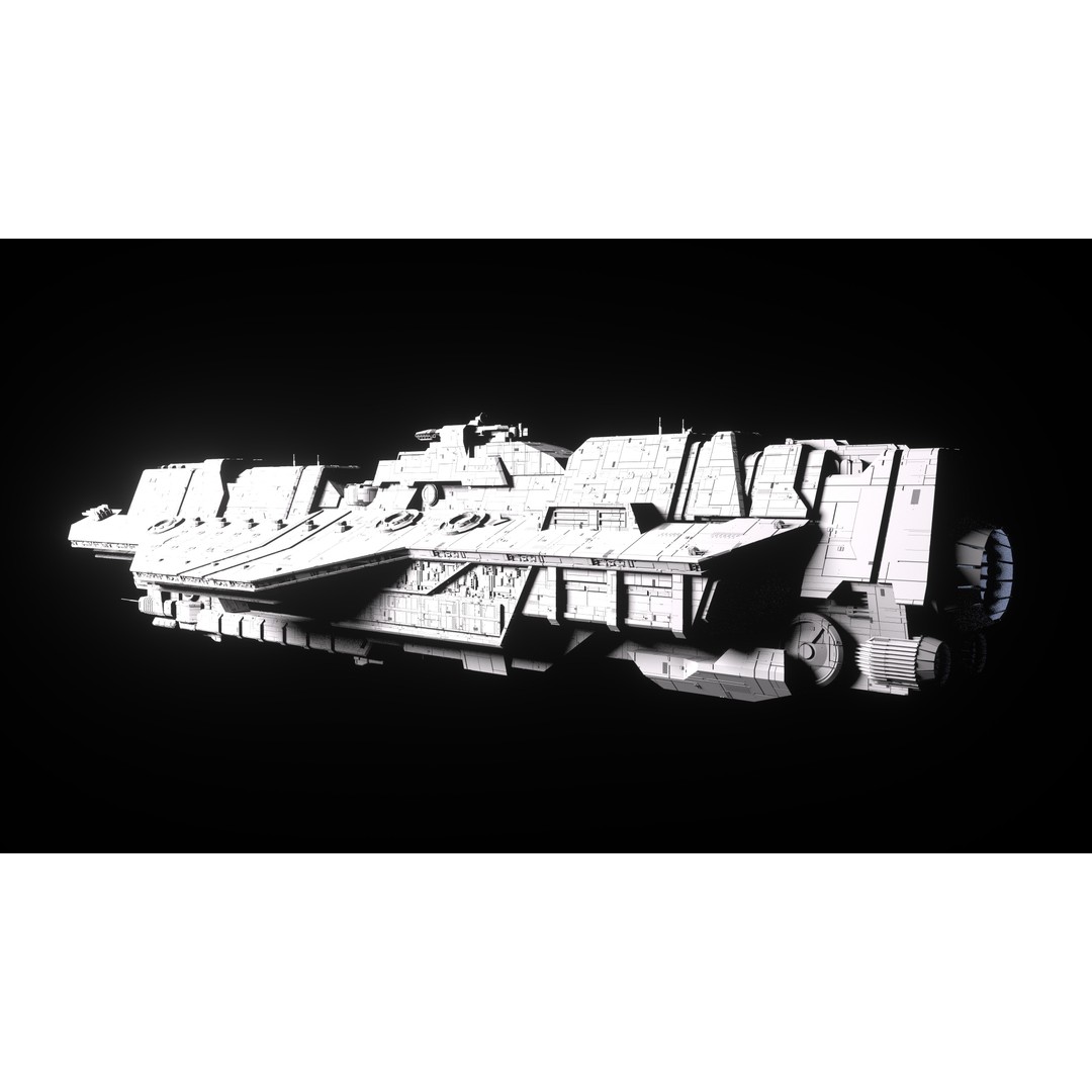 Epoch Class Heavy Carrier 3D Model – High Detail Sci-Fi Asset, FBX, OBJ - View 16