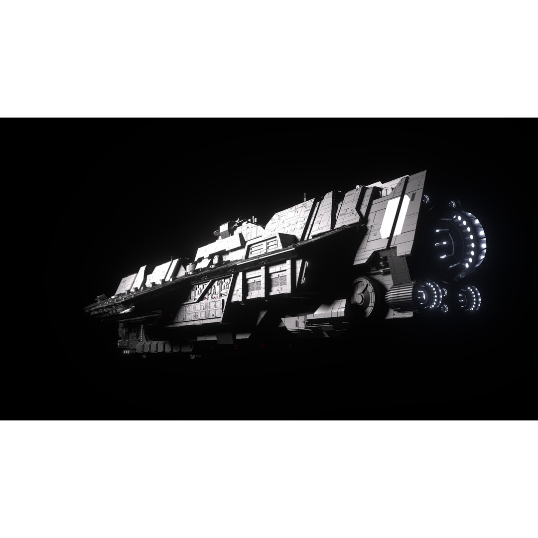 Epoch Class Heavy Carrier 3D Model – High Detail Sci-Fi Asset, FBX, OBJ - View 6