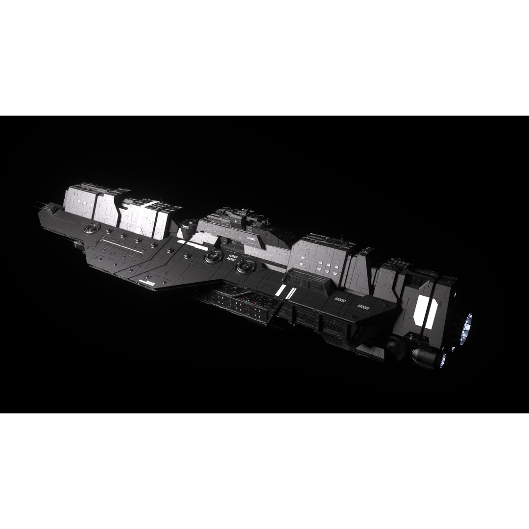 Epoch Class Heavy Carrier 3D Model – High Detail Sci-Fi Asset, FBX, OBJ - View 7
