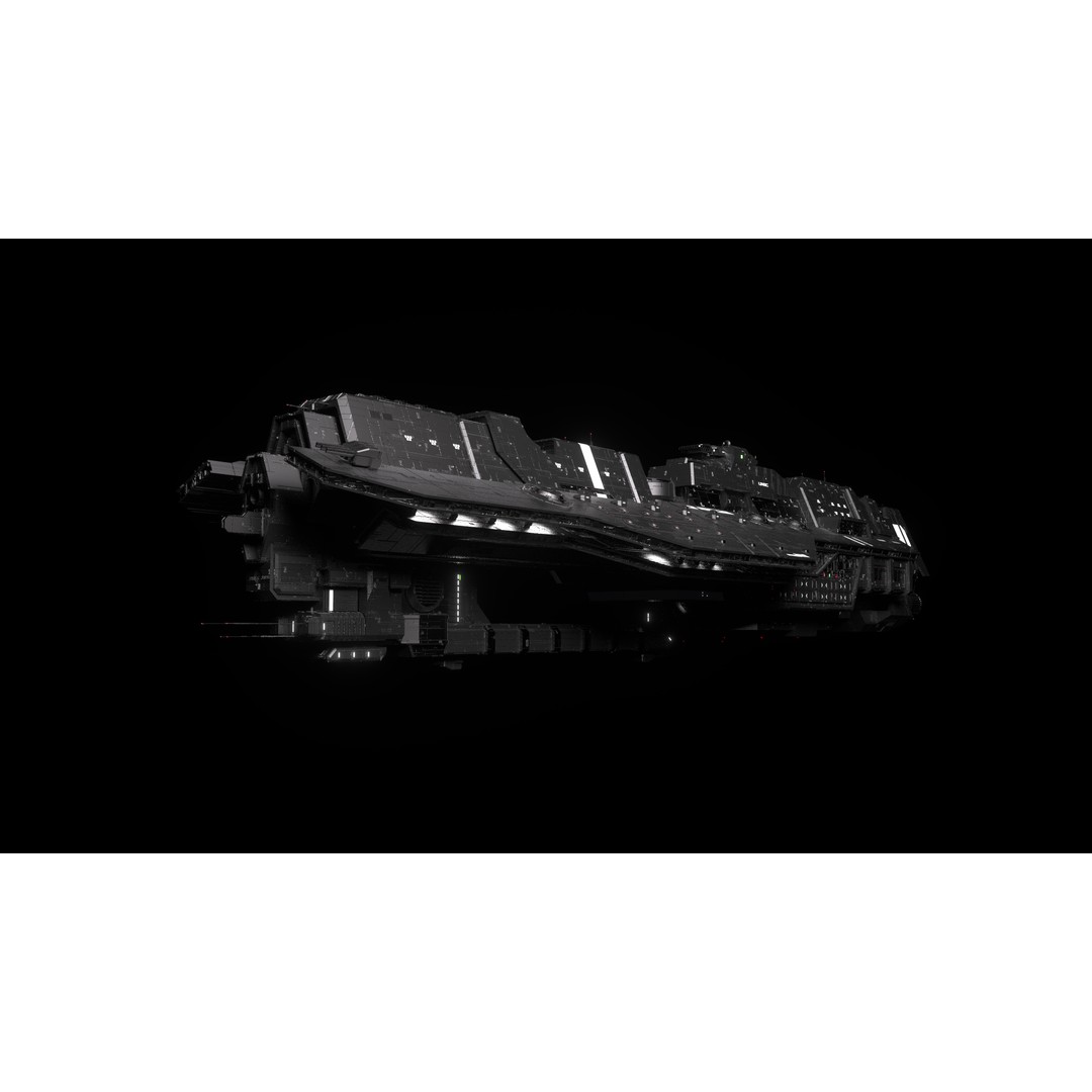 Epoch Class Heavy Carrier 3D Model – High Detail Sci-Fi Asset, FBX, OBJ - View 8