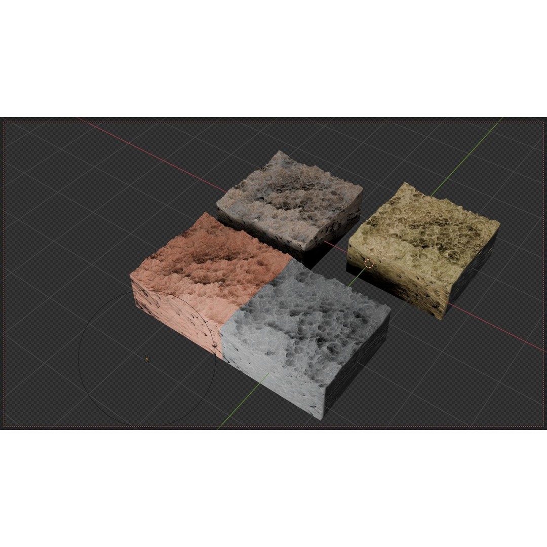 Seamless Craters Surface 3D Model – Low Poly Terrain, 16k Textures