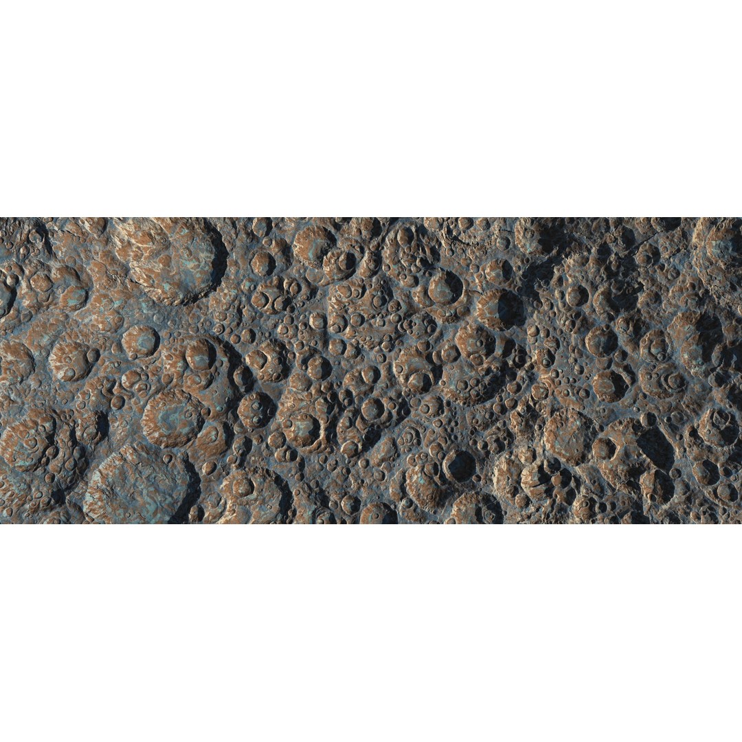 Seamless Craters Surface 3D Model – Low Poly Terrain, 16k Textures - View 11