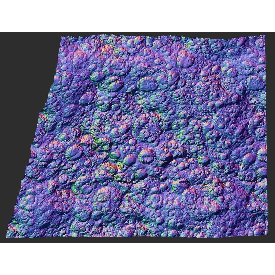 Seamless Craters Surface 3D Model – Low Poly Terrain, 16k Textures - View 24