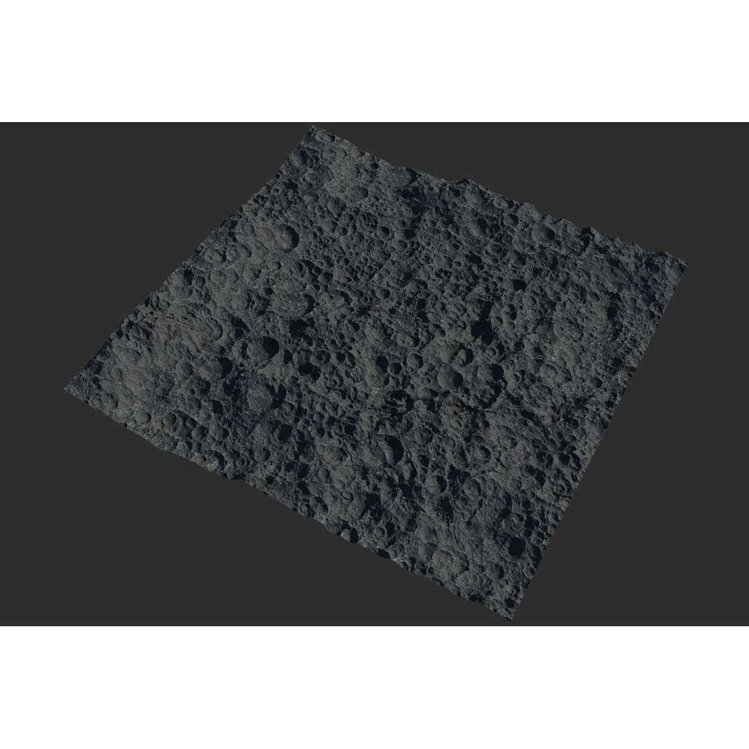 Seamless Craters Surface 3D Model – Low Poly Terrain, 16k Textures - View 26