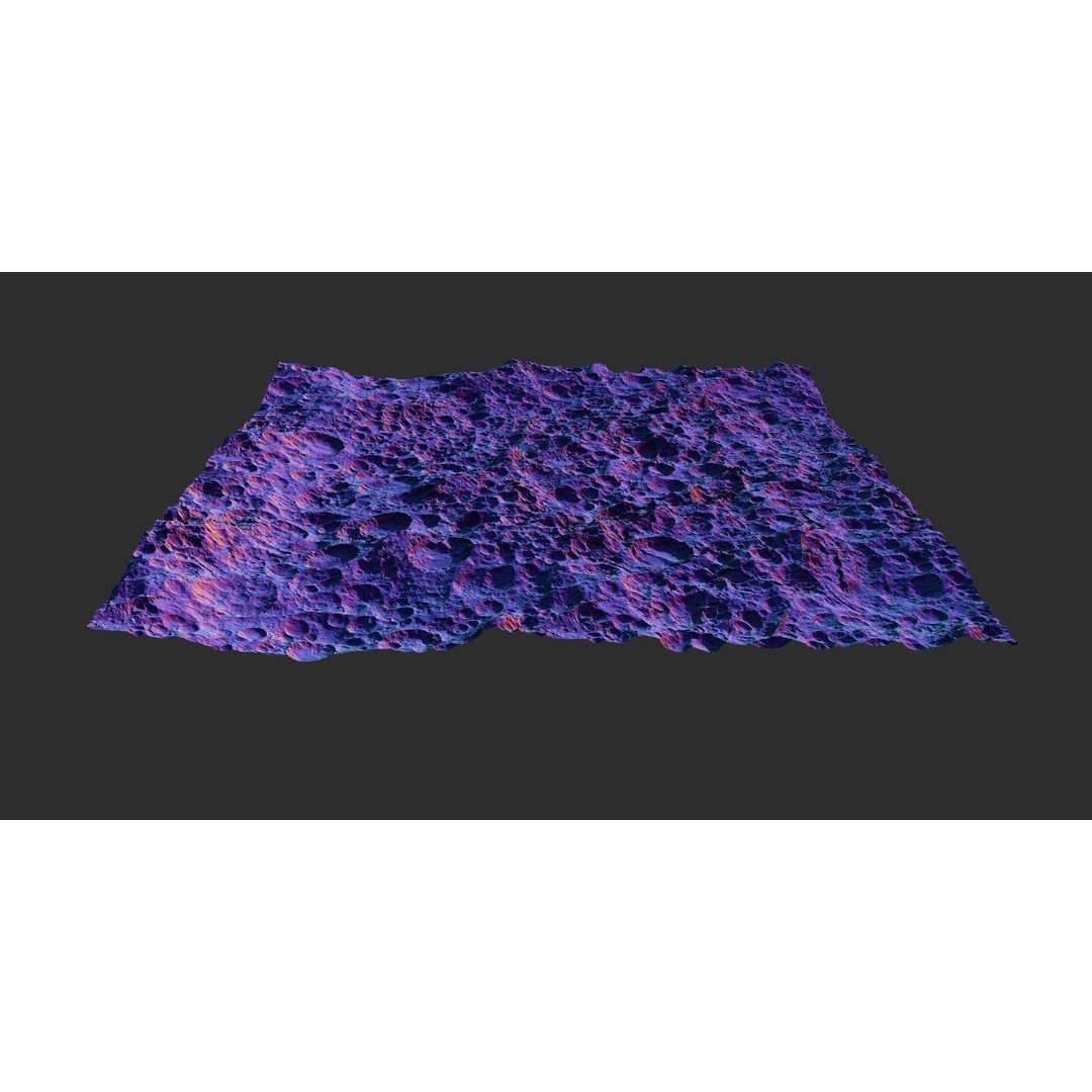 Seamless Craters Surface 3D Model – Low Poly Terrain, 16k Textures - View 27