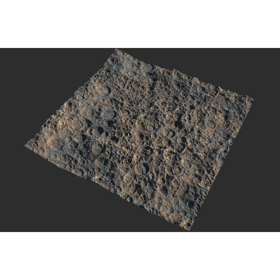 Seamless Craters Surface 3D Model – Low Poly Terrain, 16k Textures - View 28