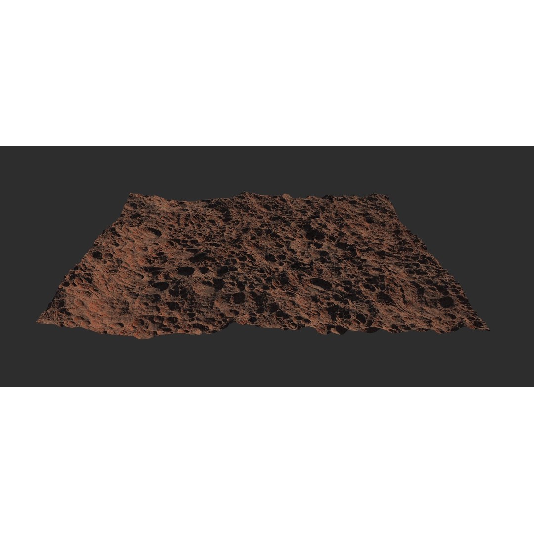 Seamless Craters Surface 3D Model – Low Poly Terrain, 16k Textures - View 30