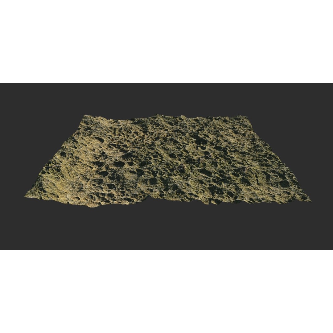 Seamless Craters Surface 3D Model – Low Poly Terrain, 16k Textures - View 31