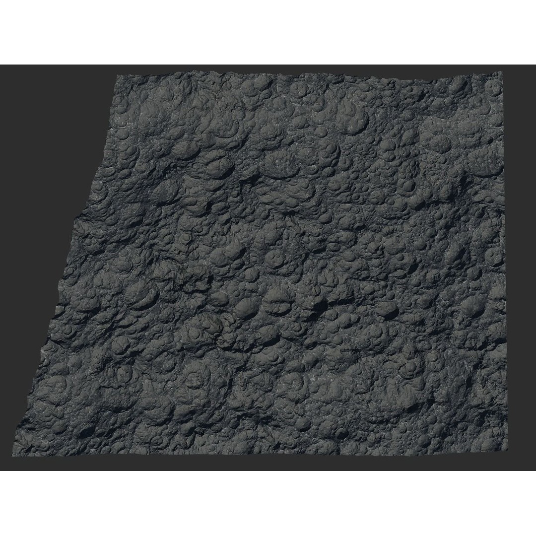 Seamless Craters Surface 3D Model – Low Poly Terrain, 16k Textures - View 32