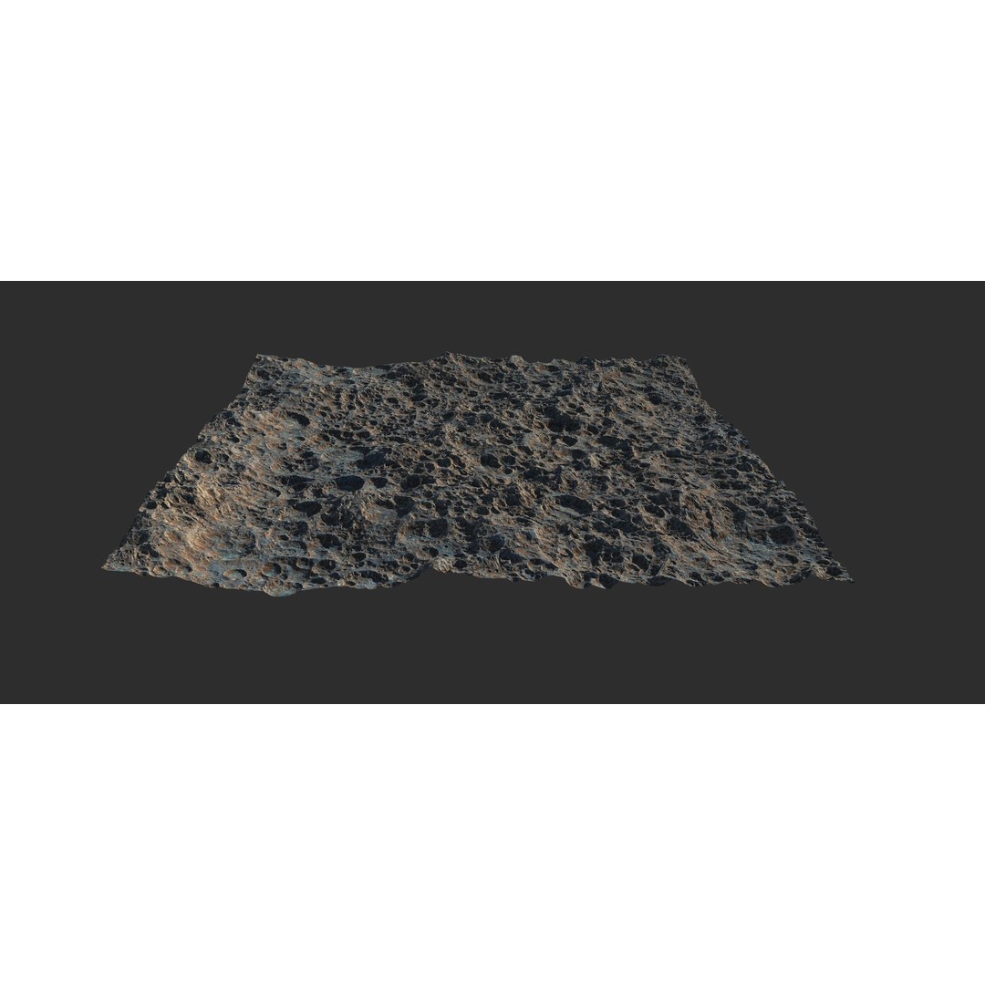 Seamless Craters Surface 3D Model – Low Poly Terrain, 16k Textures - View 33