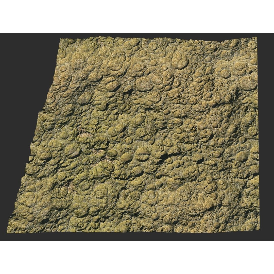 Seamless Craters Surface 3D Model – Low Poly Terrain, 16k Textures - View 34