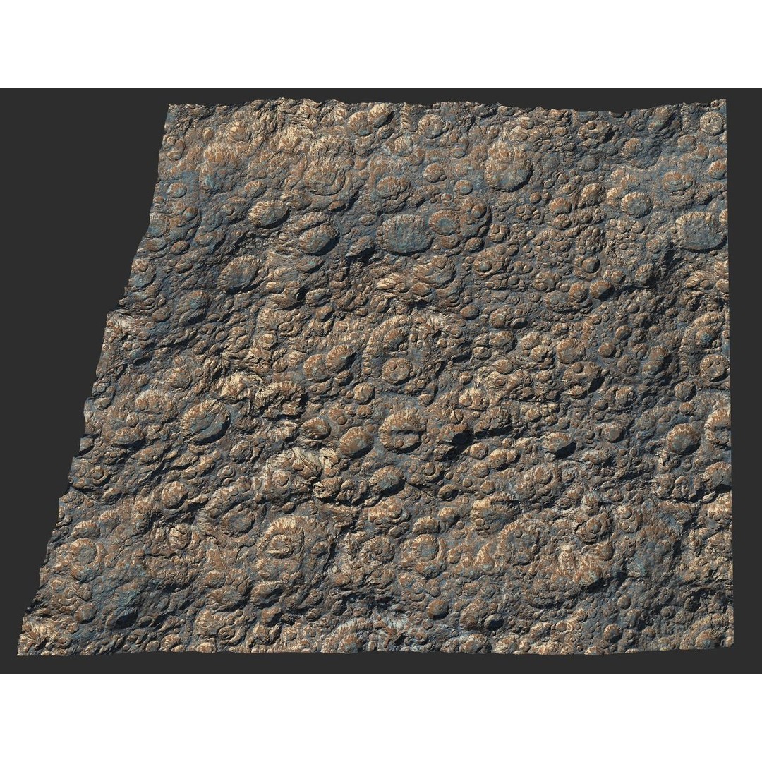 Seamless Craters Surface 3D Model – Low Poly Terrain, 16k Textures - View 35
