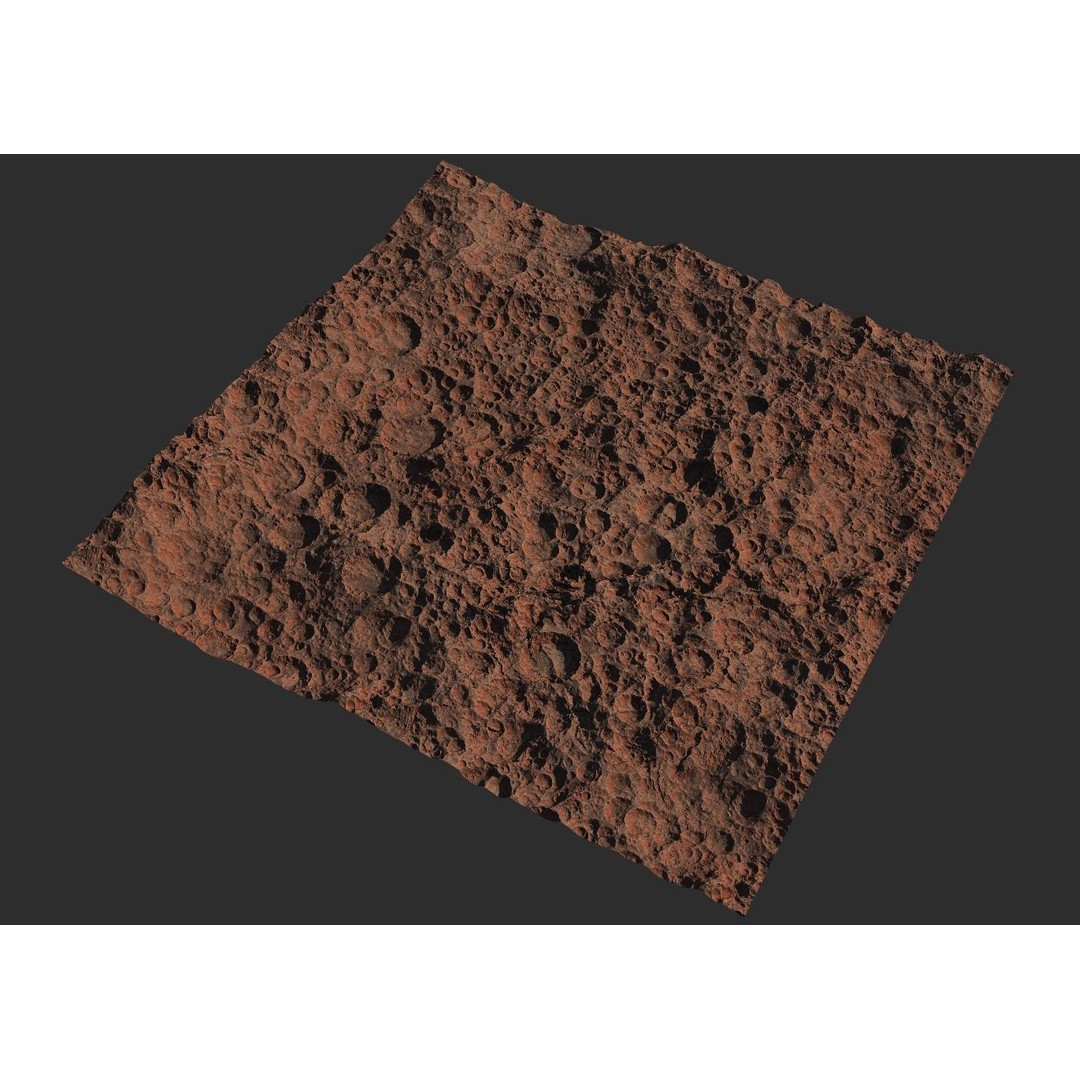 Seamless Craters Surface 3D Model – Low Poly Terrain, 16k Textures - View 36