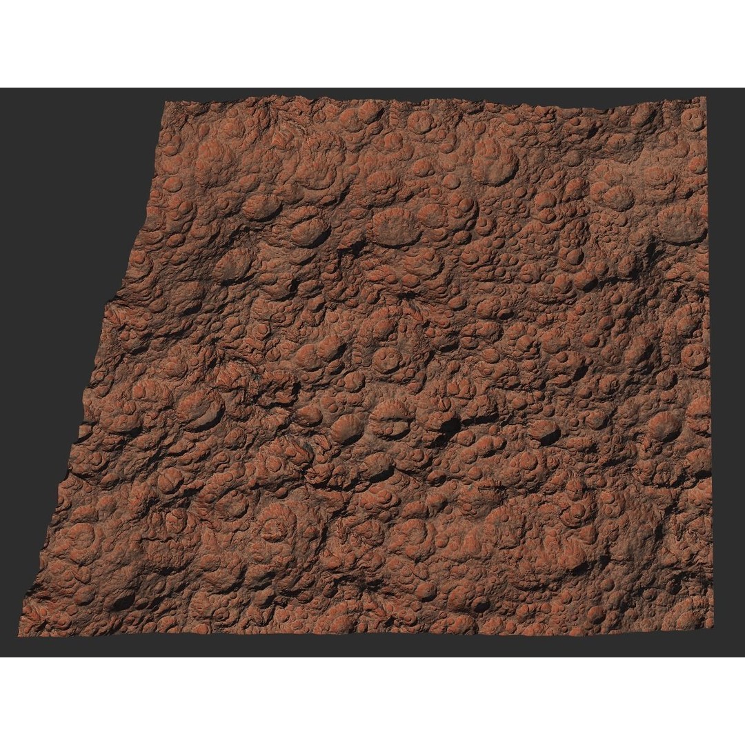 Seamless Craters Surface 3D Model – Low Poly Terrain, 16k Textures - View 37