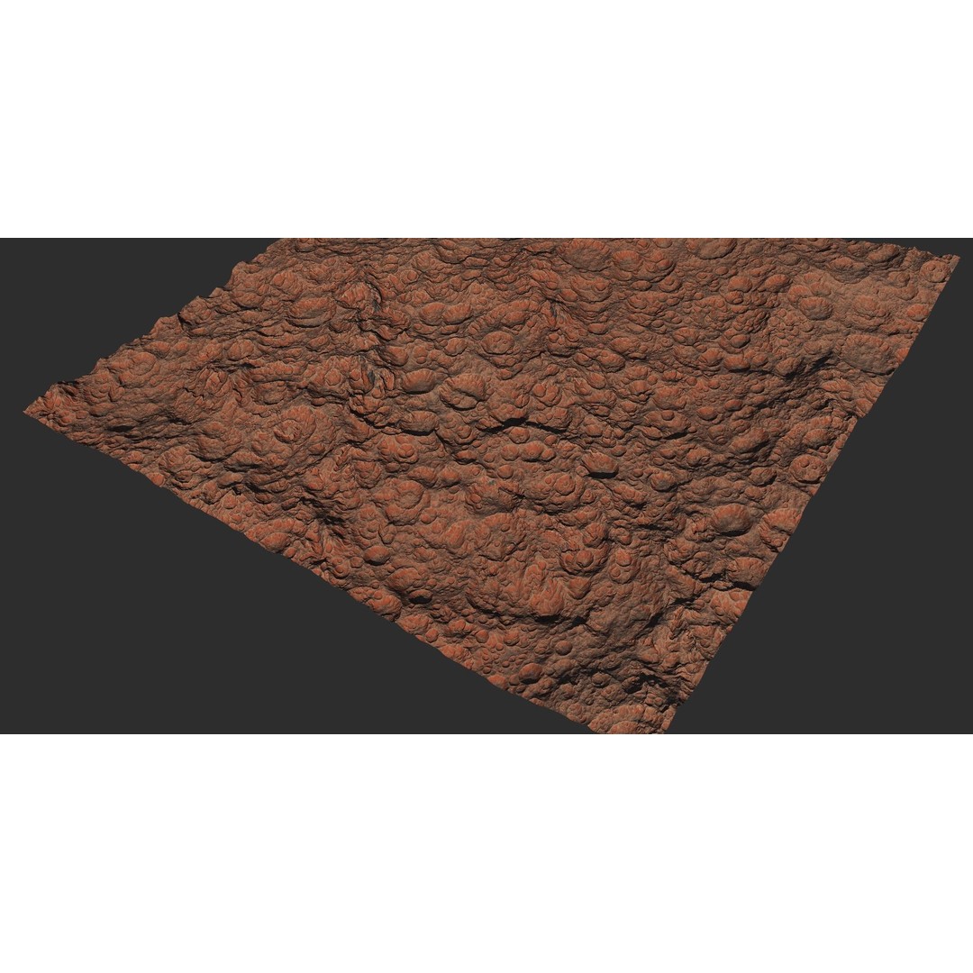 Seamless Craters Surface 3D Model – Low Poly Terrain, 16k Textures - View 38