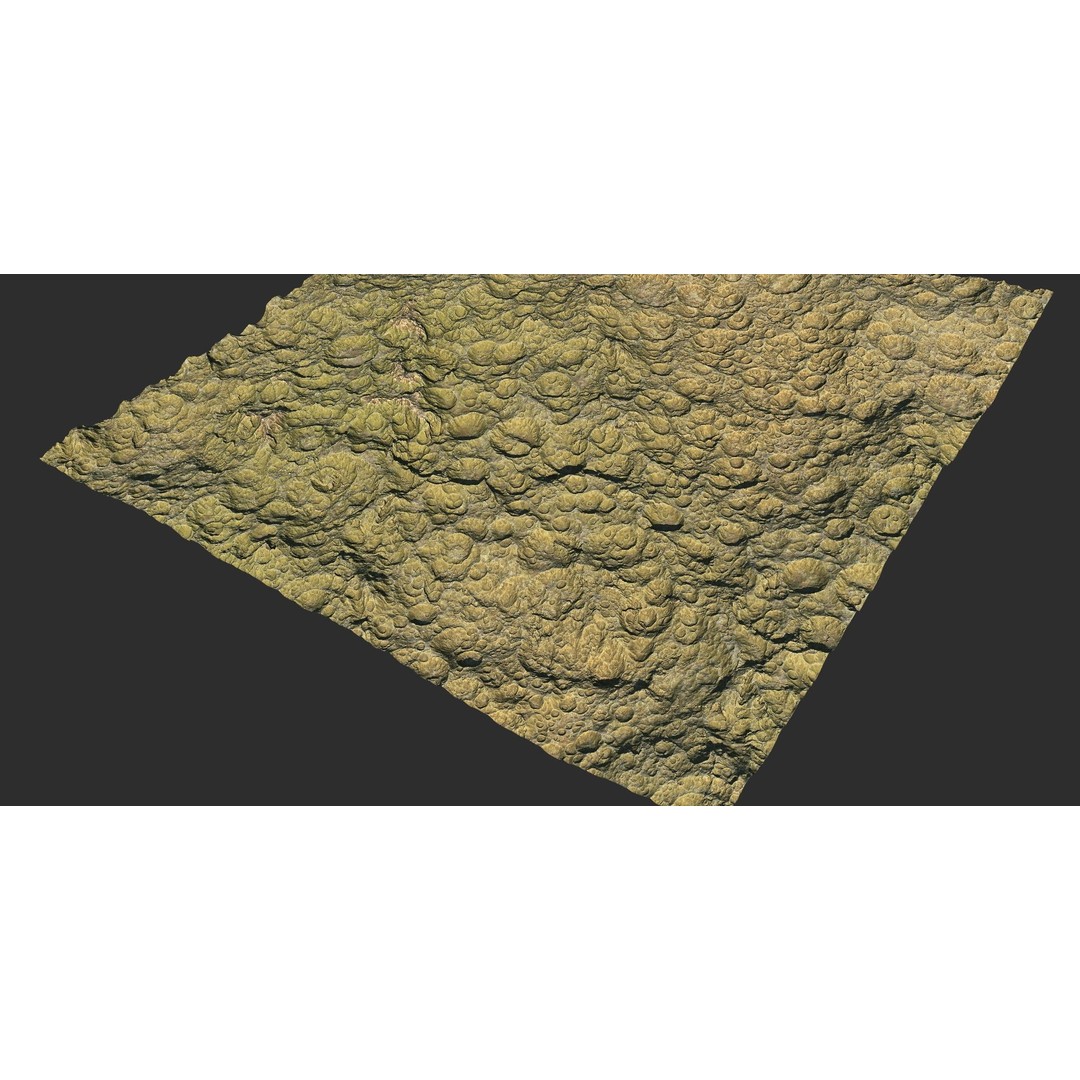 Seamless Craters Surface 3D Model – Low Poly Terrain, 16k Textures - View 40