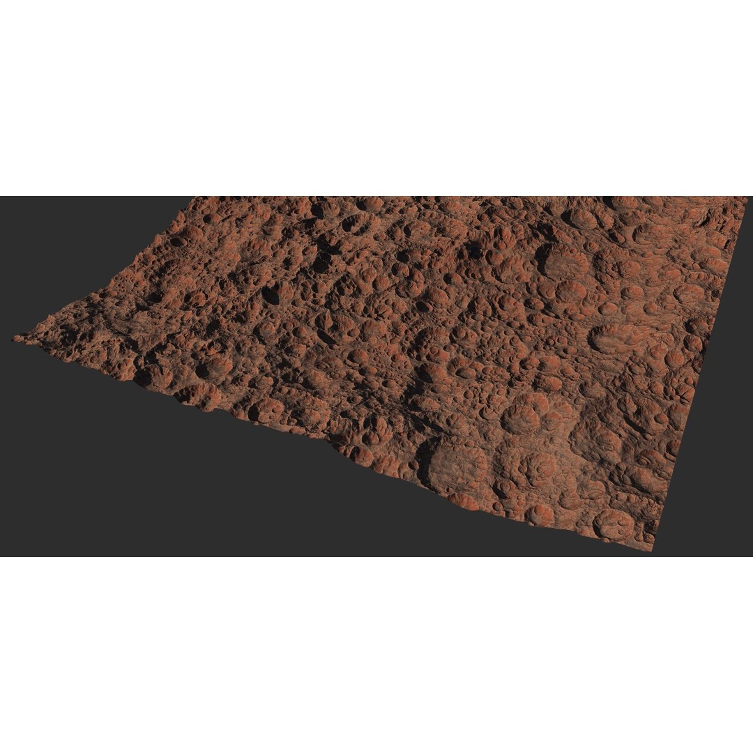 Seamless Craters Surface 3D Model – Low Poly Terrain, 16k Textures - View 43