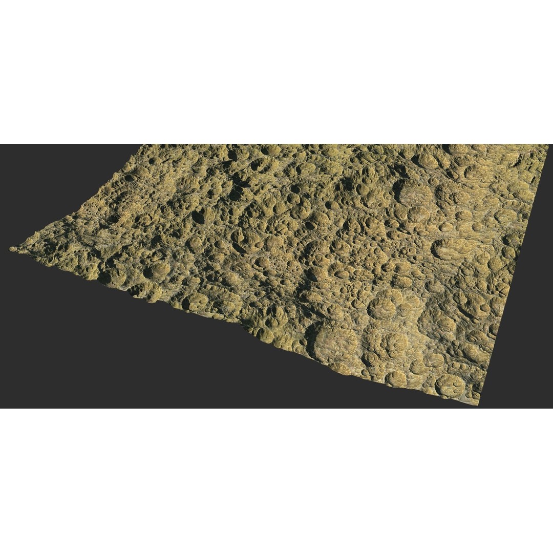 Seamless Craters Surface 3D Model – Low Poly Terrain, 16k Textures - View 44