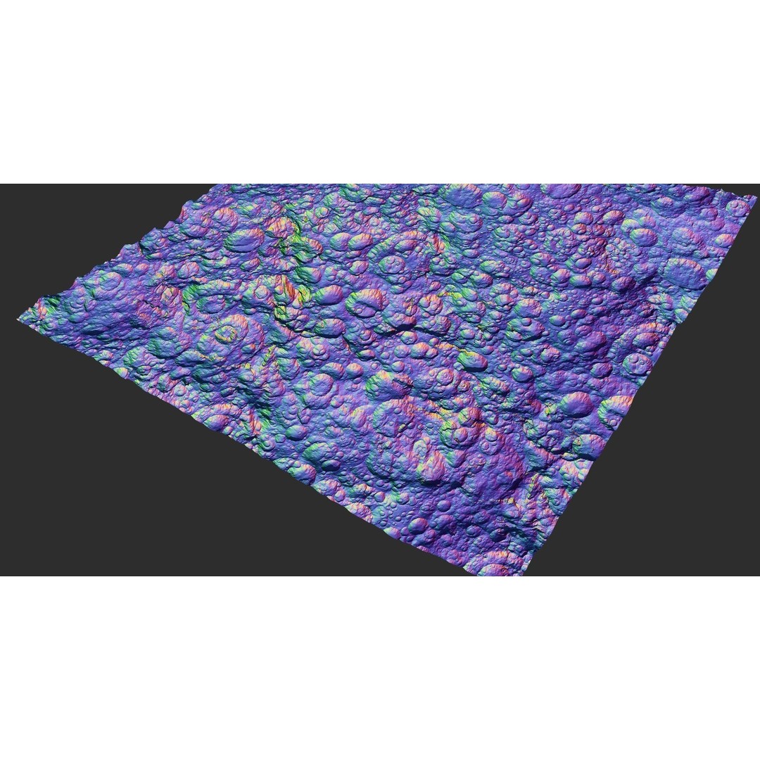Seamless Craters Surface 3D Model – Low Poly Terrain, 16k Textures - View 45