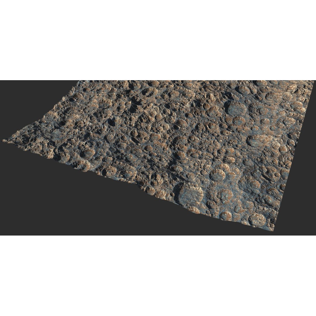 Seamless Craters Surface 3D Model – Low Poly Terrain, 16k Textures - View 47