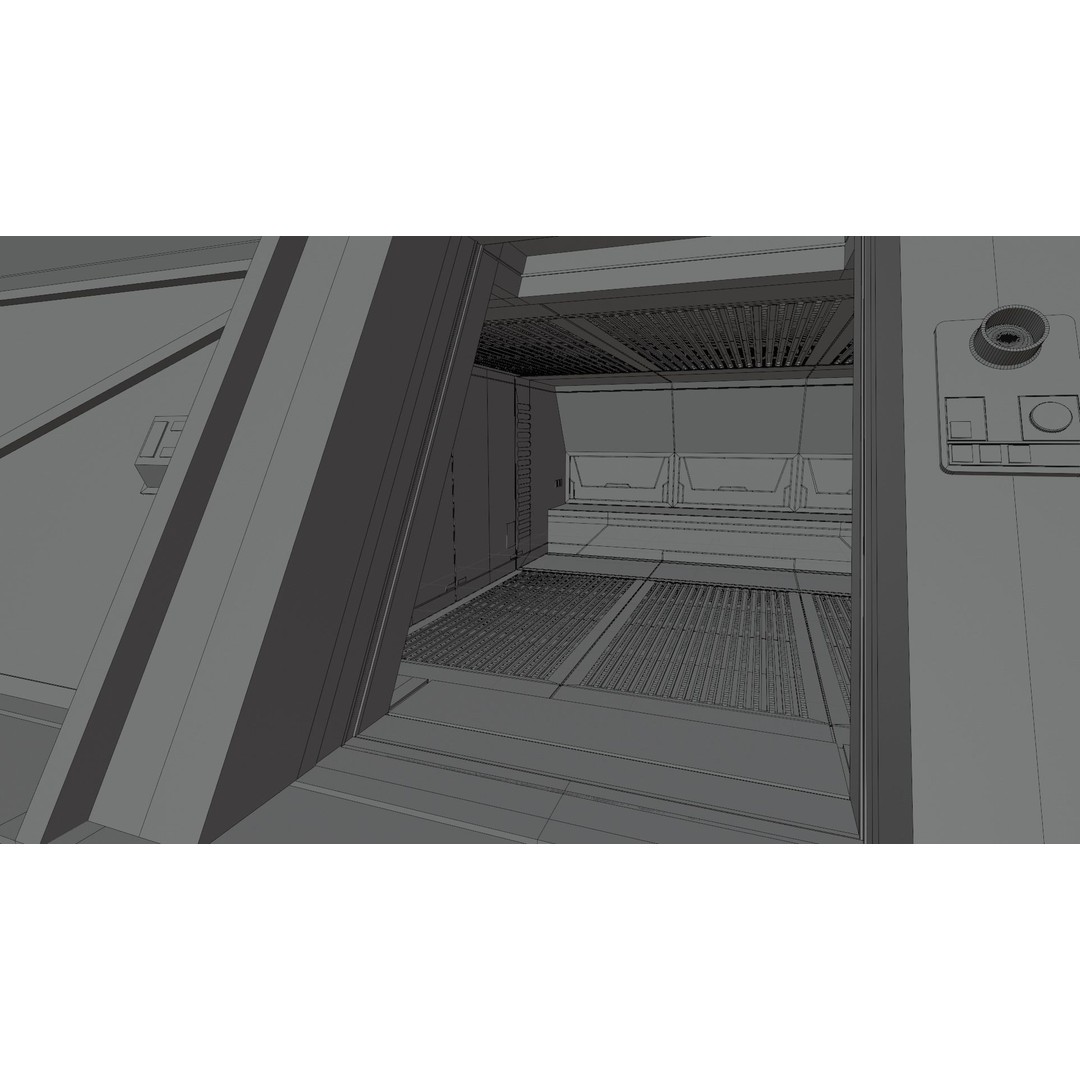 Imperial Brig 3D Model – Sci-Fi Prison Interior, Game Ready, FBX - View 13