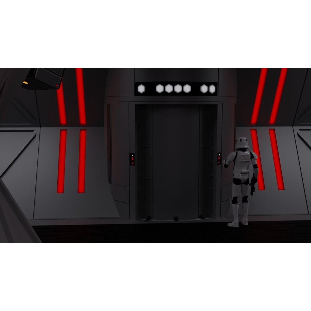 Imperial Brig 3D Model – Sci-Fi Prison Interior, Game Ready, FBX - View 4
