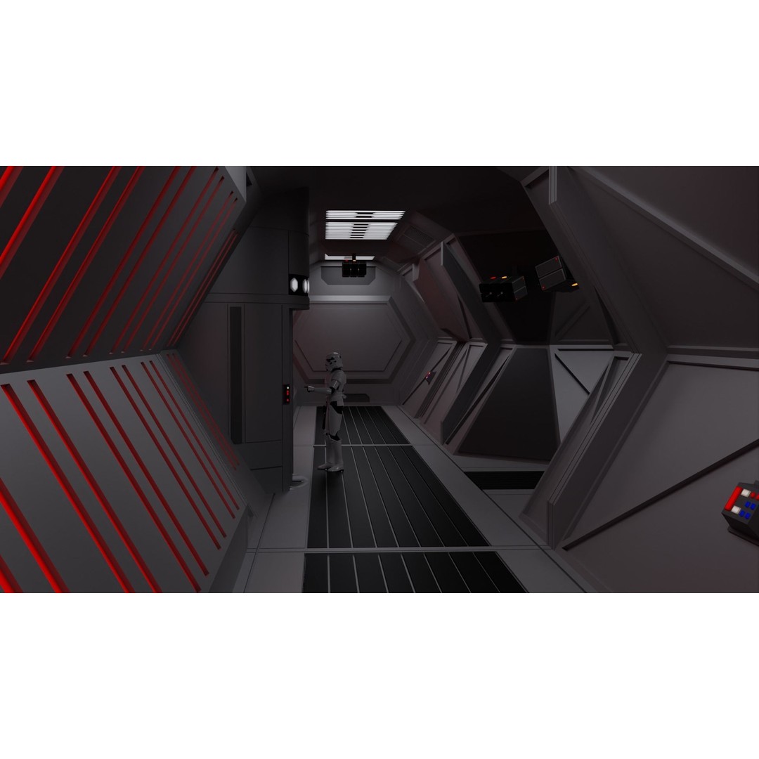 Imperial Brig 3D Model – Sci-Fi Prison Interior, Game Ready, FBX - View 6