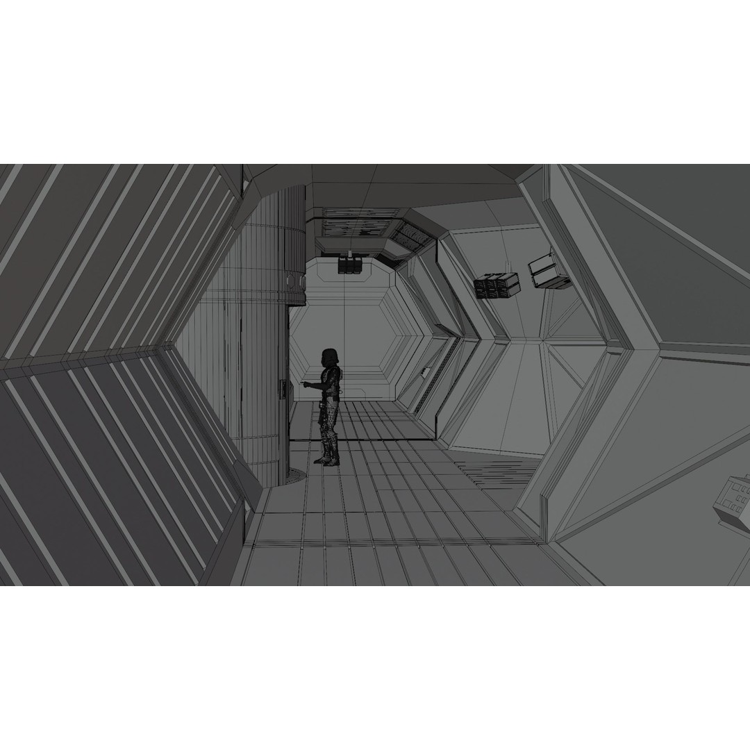 Imperial Brig 3D Model – Sci-Fi Prison Interior, Game Ready, FBX - View 7