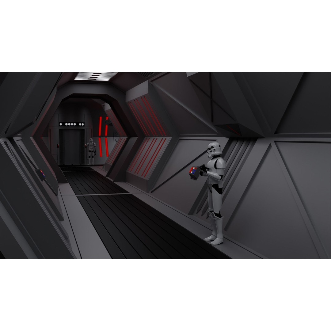 Imperial Brig 3D Model – Sci-Fi Prison Interior, Game Ready, FBX - View 8