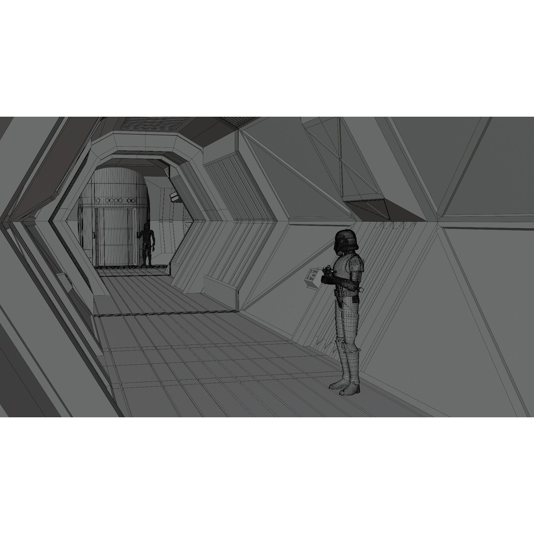Imperial Brig 3D Model – Sci-Fi Prison Interior, Game Ready, FBX - View 9