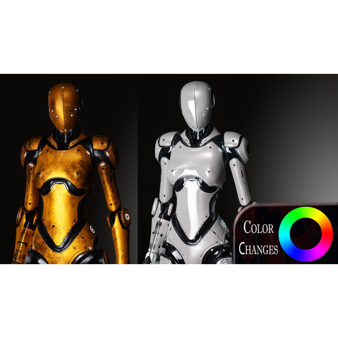 Robot 3D Model – Low Poly Game-Ready Character, FBX, PBR - View 11