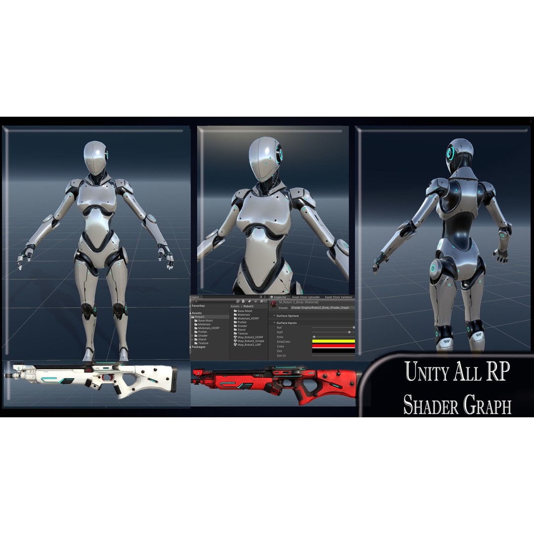 Robot 3D Model – Low Poly Game-Ready Character, FBX, PBR - View 12