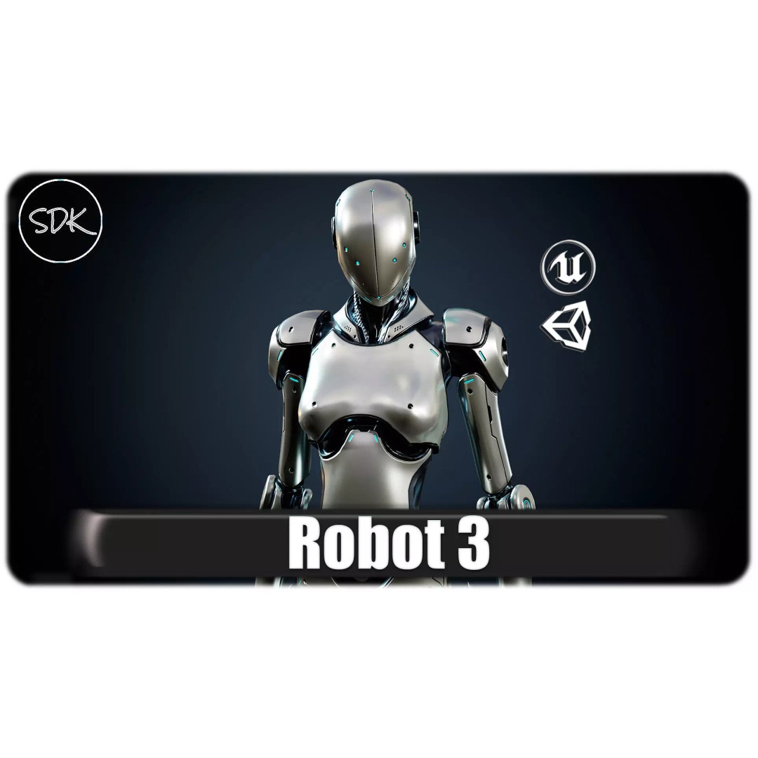 Robot 3D Model – Low Poly Game-Ready Character, FBX, PBR - View 2