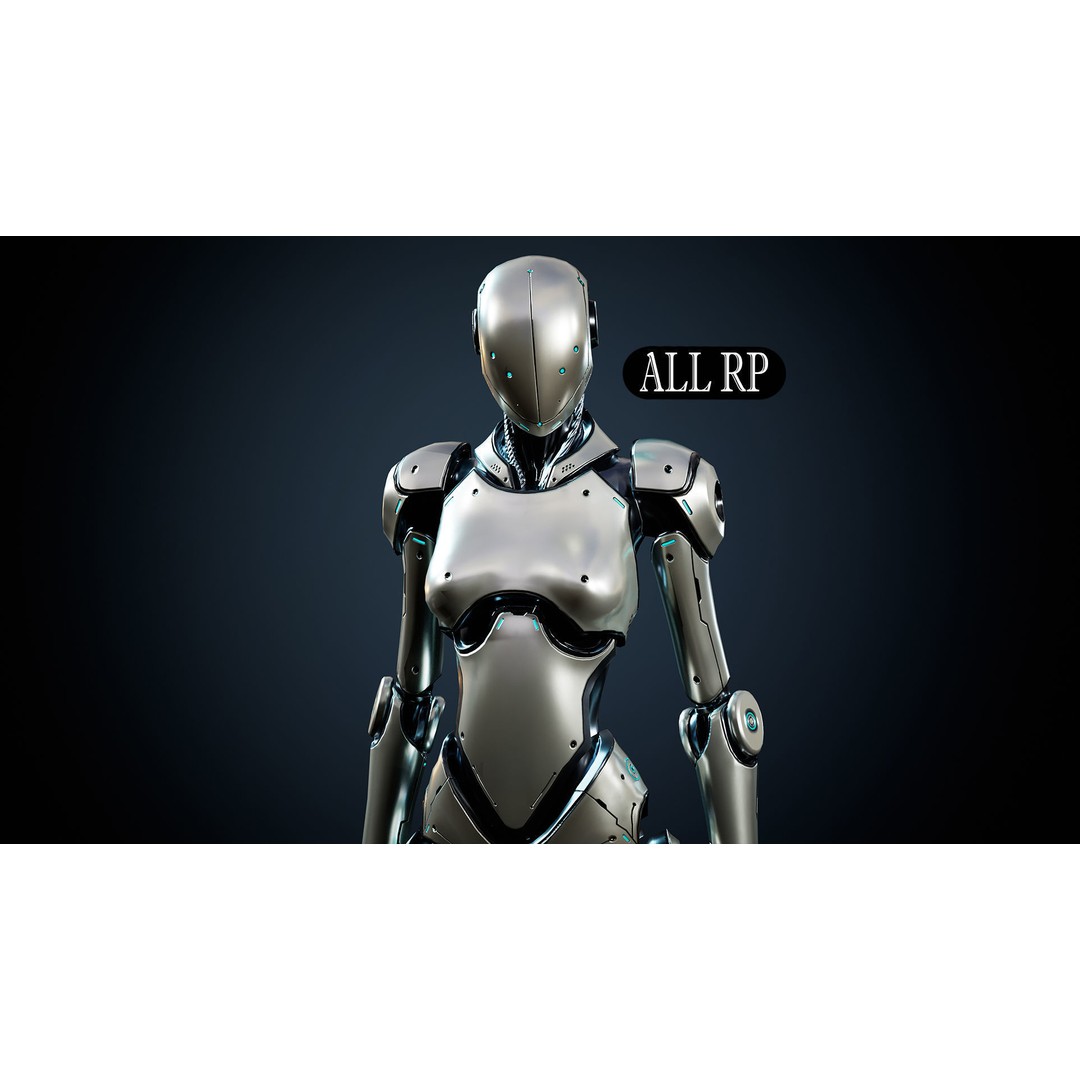Robot 3D Model – Low Poly Game-Ready Character, FBX, PBR - View 3