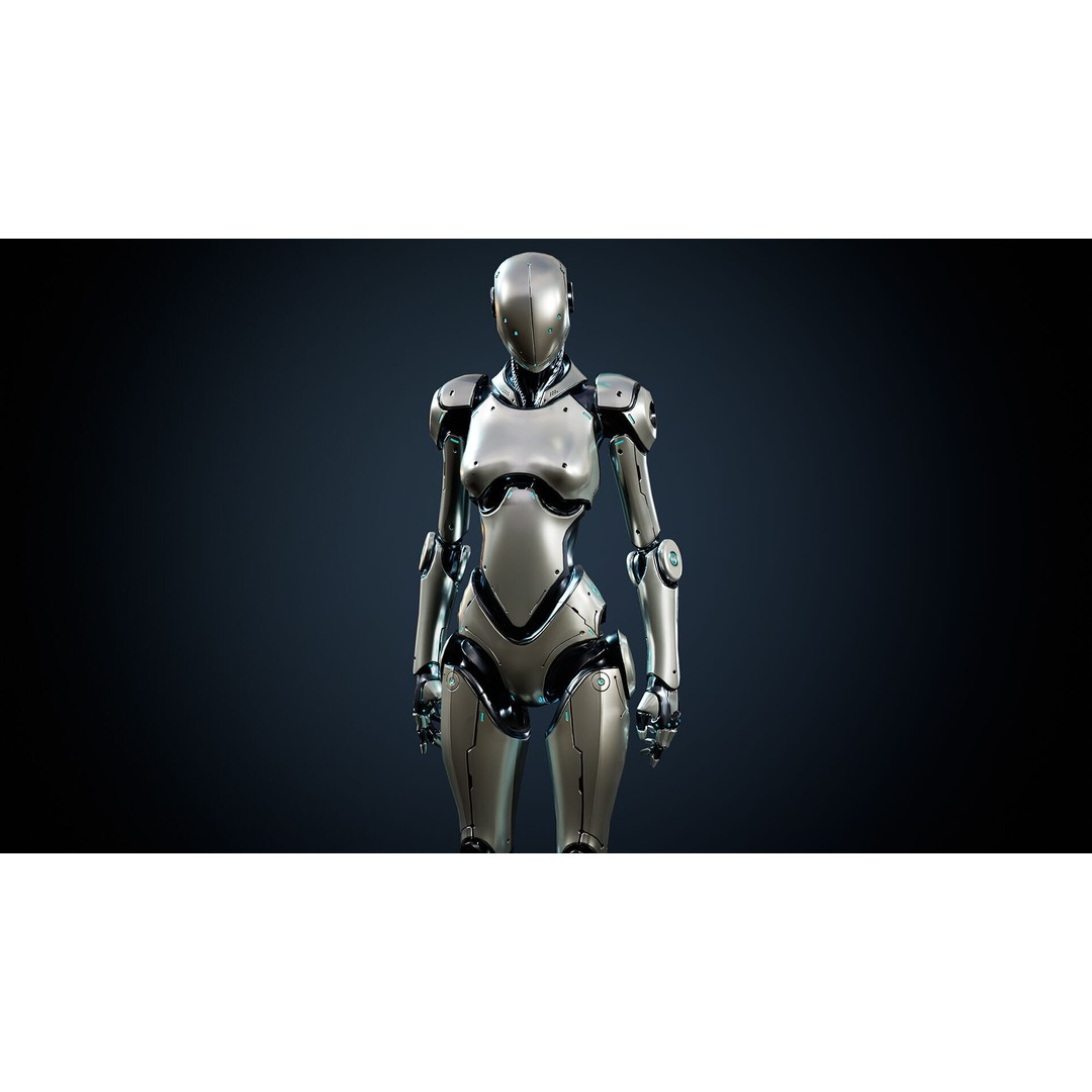 Robot 3D Model – Low Poly Game-Ready Character, FBX, PBR - View 4