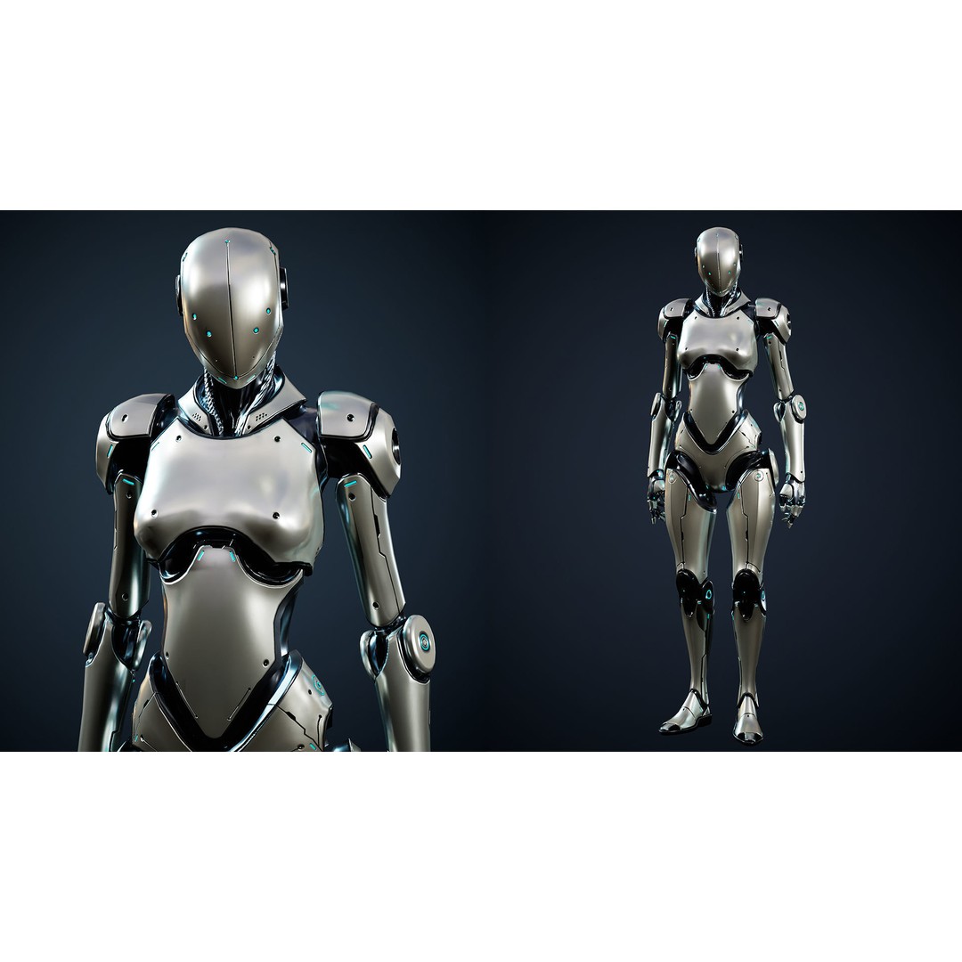 Robot 3D Model – Low Poly Game-Ready Character, FBX, PBR - View 6